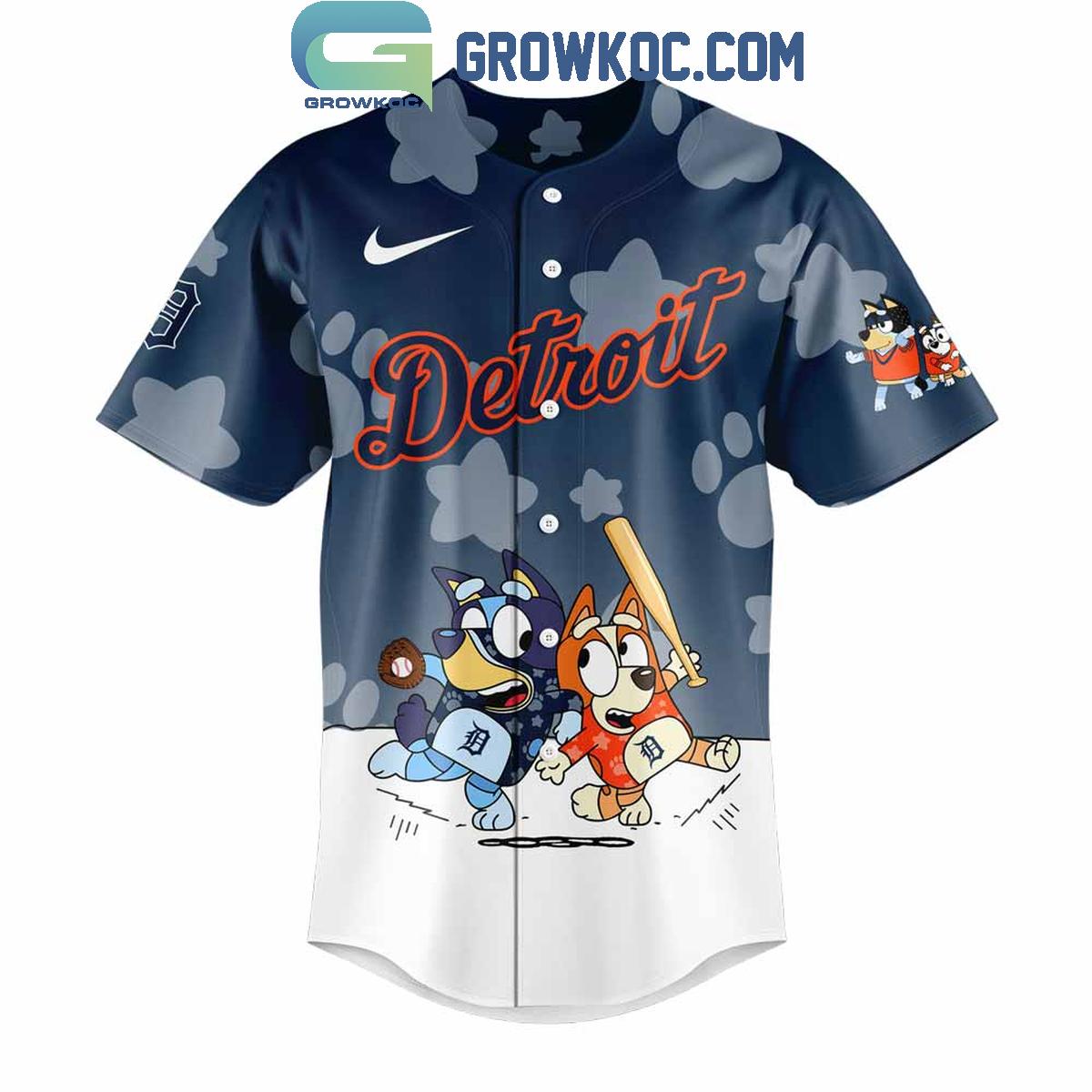 Detroit Tigers x Bluey and Bingo Baseball Jersey baseball jersey product view 2