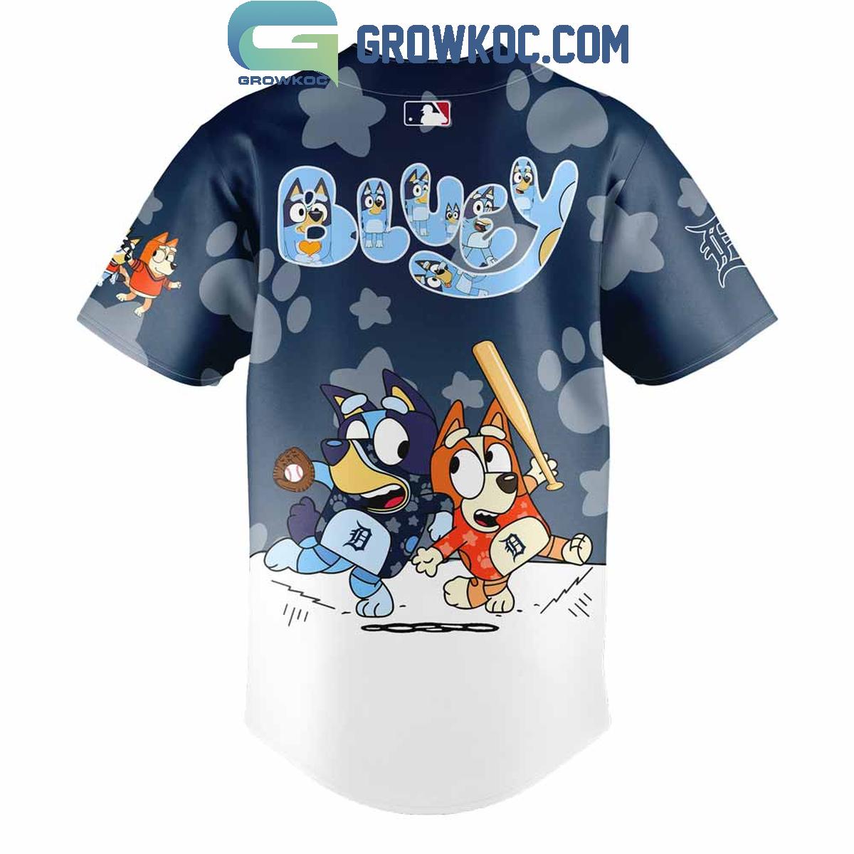 Detroit Tigers x Bluey and Bingo Baseball Jersey baseball jersey product view 3