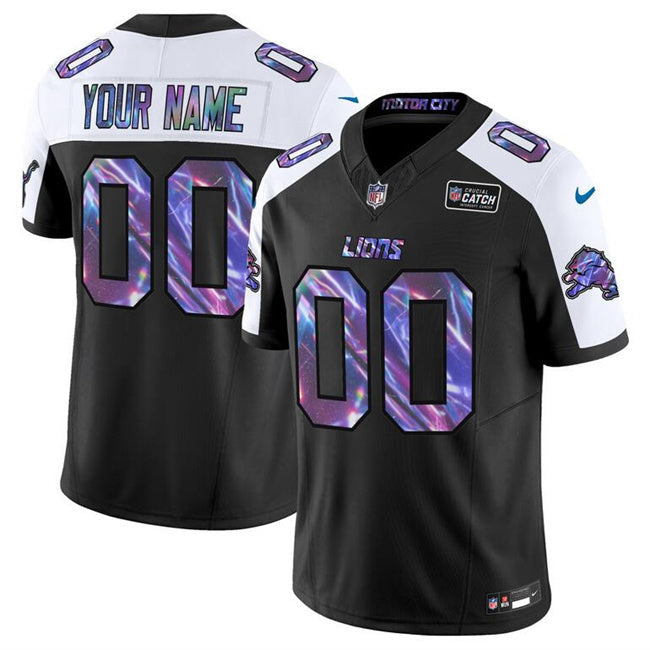 Detroit Lions Active Player Custom Black Alternate 2025 Crucial Catch F.U.S.E. Vapor Football Jersey football jersey product view 1