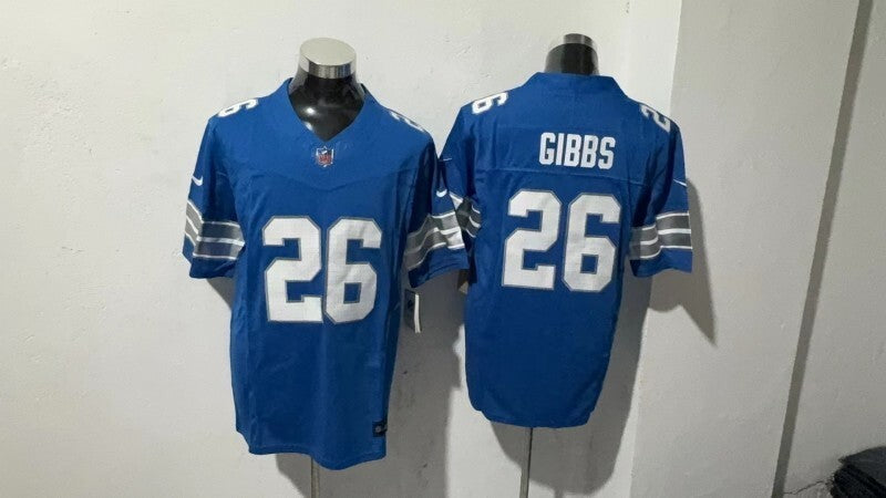 Detroit Lions #26 Jahmyr Gibbs Style 1 Football Jersey football jersey product view 1