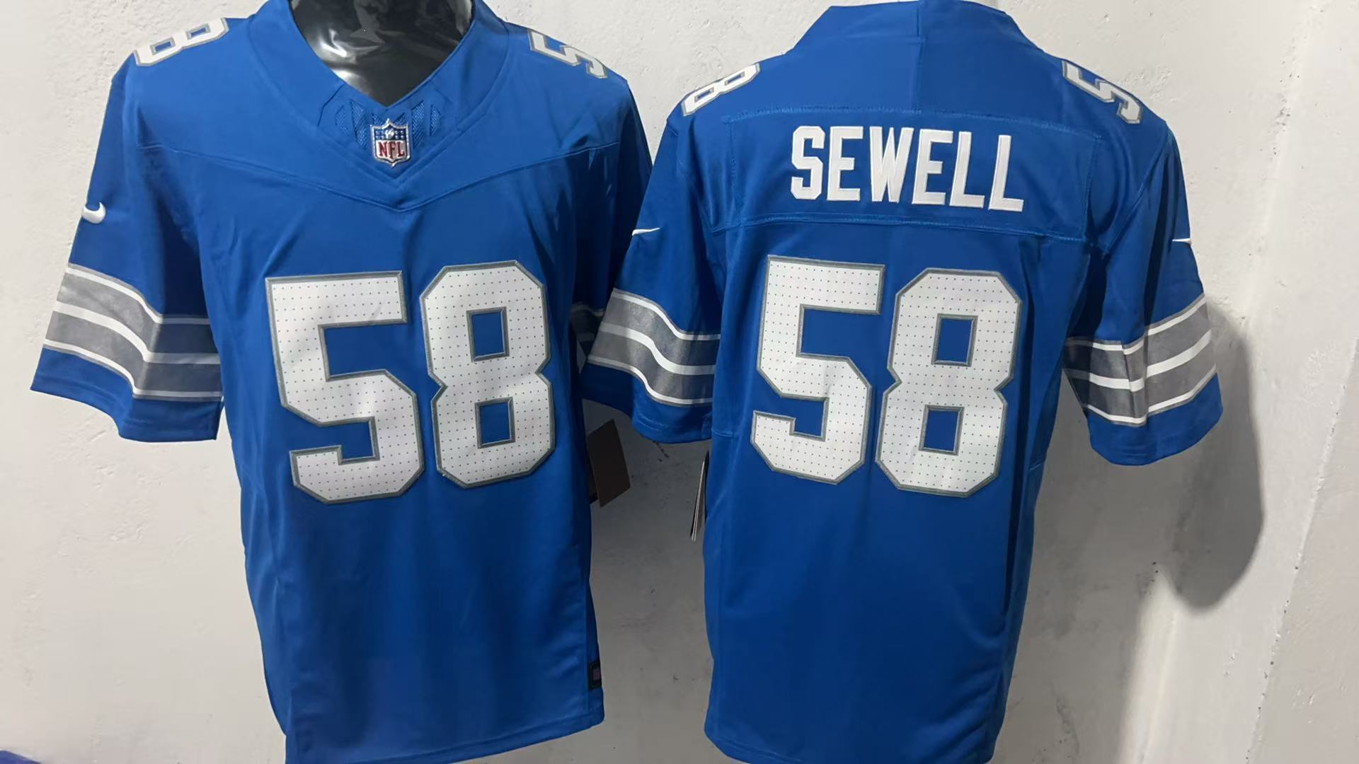 Detroit Lions #58 Penei Sewell Style 1 Football Jersey football jersey product view 1