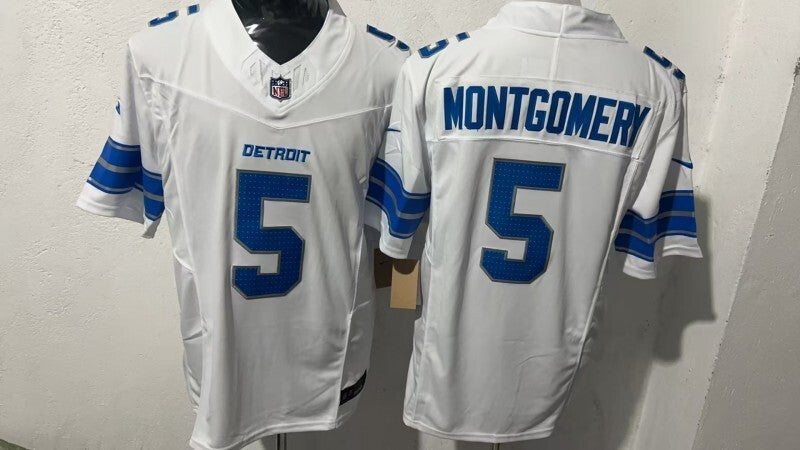 Detroit Lions #5 David Montgomery Style 3 Football Jersey football jersey product view 1