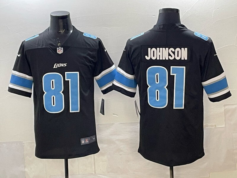 Detroit Lions #81 Johnson Adult Football Jersey football jersey product view 1