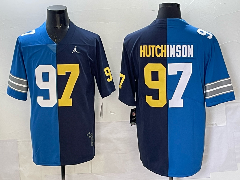 Detroit Lions #97 Aidan Hutchinson Split Adult Style 3 Football Jersey football jersey product view 1