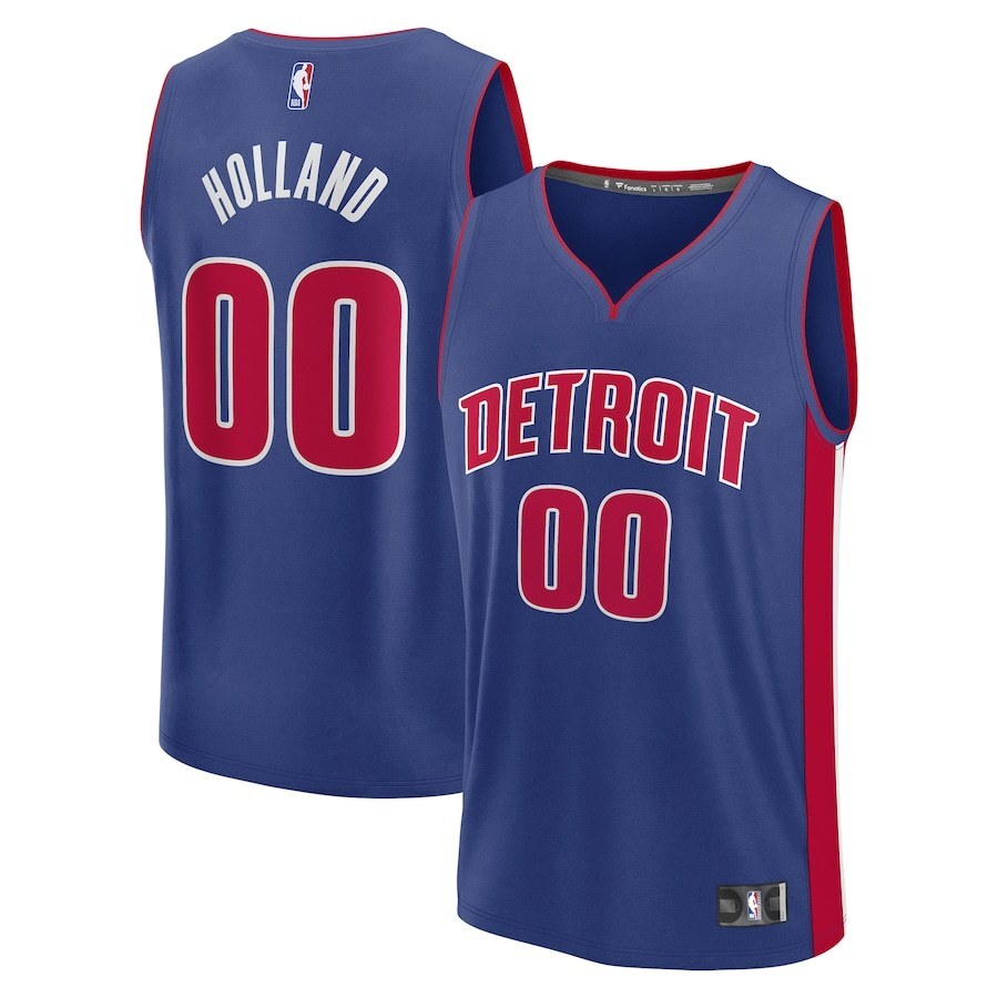 Detroit Pistons Ron Holland 2024 NBA Draft Fast Break Player Jersey - Icon Edition - Blue Basketball Jersey basketball jersey product view 1
