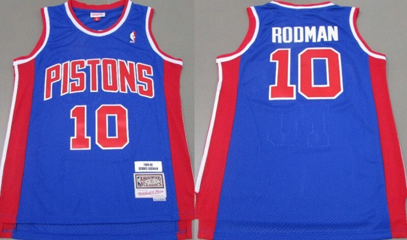 Detroit Pistons #10 Dennis Rodman Pistons Rodman 10 # 1988-89 Retro Jersey Basketball Jersey basketball jersey product view 1