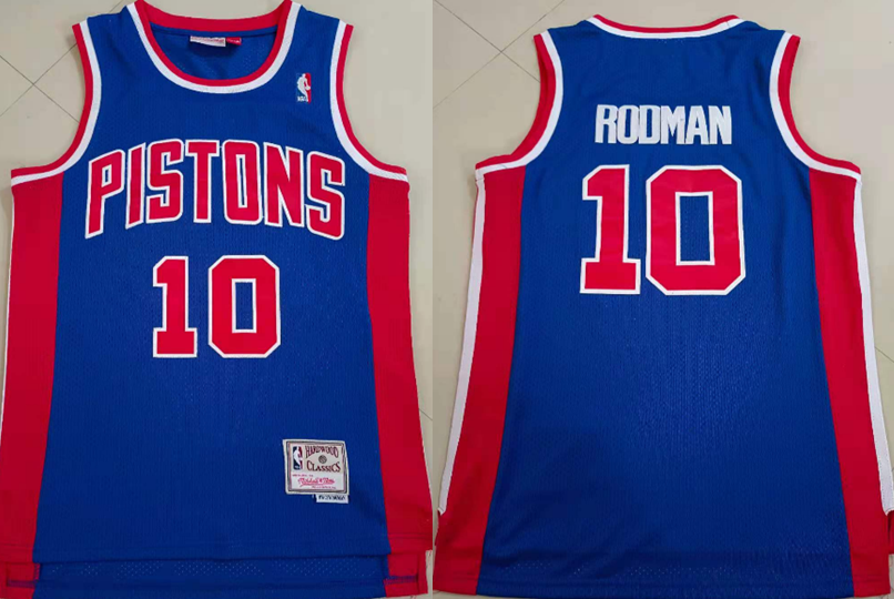 Detroit Pistons #10 Dennis Rodman Pistons Rodman 10 # Retro Jersey Basketball Jersey basketball jersey product view 1