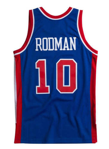 Detroit Pistons #10 Rodman Mitchell&Ness Pistons 10 Blue Style 1 Basketball Jersey basketball jersey product view 1