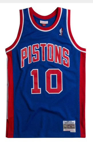 Detroit Pistons #10 Rodman Mitchell&Ness Pistons 10 Blue Style 2 Basketball Jersey basketball jersey product view 1
