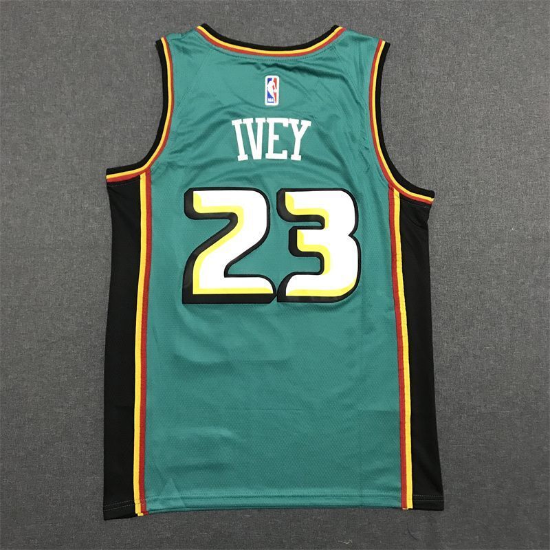 Detroit Pistons #23 Jaden Ivey 22-23 Season Pistons 23 # · Green Retro Edition Jersey Style 1 basketball jersey product view 1