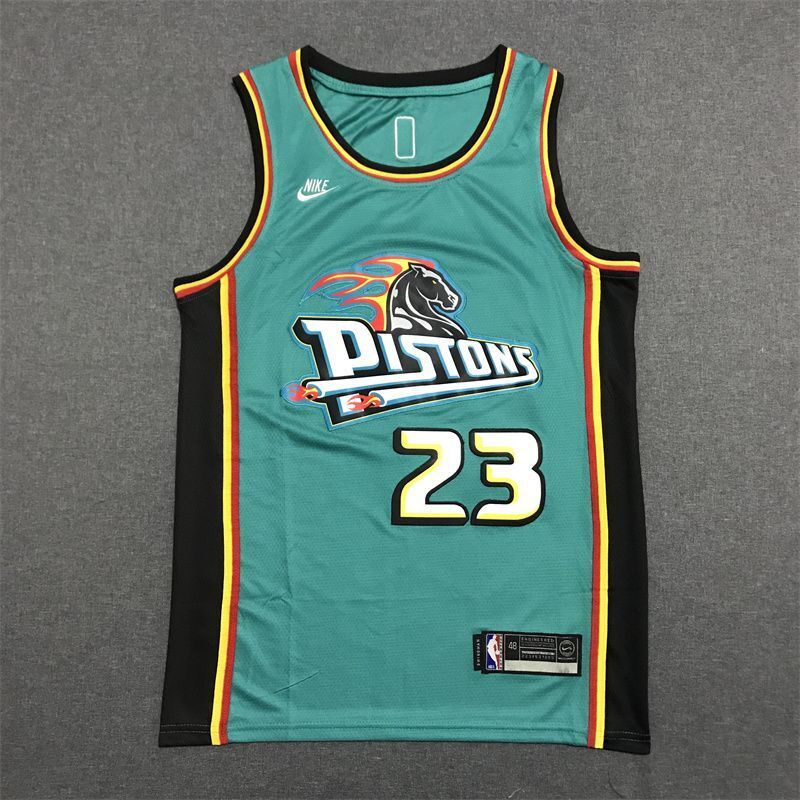 Detroit Pistons #23 Jaden Ivey 22-23 Season Pistons 23 # · Green Retro Edition Jersey Style 2 basketball jersey product view 1