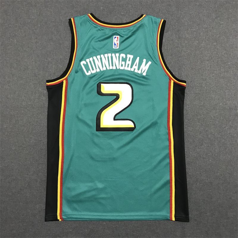 Detroit Pistons #2 Cade Cunningham 22-23 New Season New Pistons 2 # · Retro Green Jersey Style 1 basketball jersey product view 1