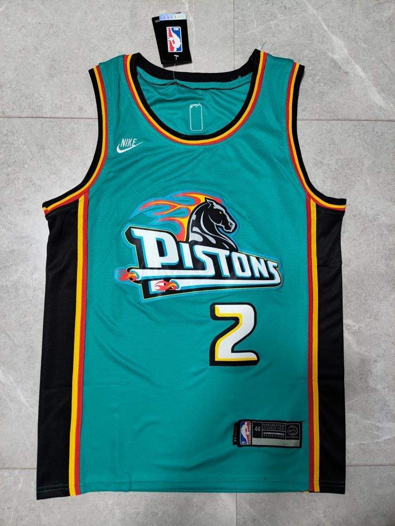 Detroit Pistons #2 Cade Cunningham 22-23 Season nba Pistons 2# Ja · Green Jersey Style 2 Basketball Jersey basketball jersey product view 1