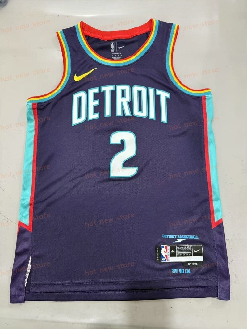 Detroit Pistons #2 Cade Cunningham 26 Season Pistons City Purple Style 2 Basketball Jersey basketball jersey product view 1