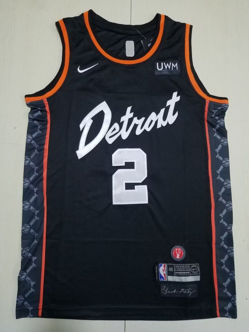 Detroit Pistons #2 Cade Cunningham Pistons 2 Black City s-xxl Style 2 Basketball Jersey basketball jersey product view 1