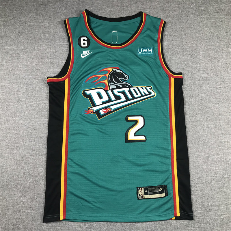 Detroit Pistons #2 Cade Cunningham Pistons 2 Classic Green Style 6 Basketball Jersey basketball jersey product view 1