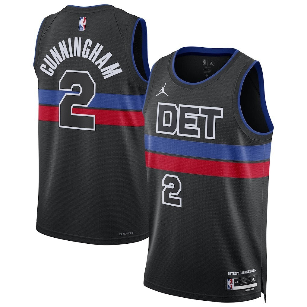 Detroit Pistons #2 Cade Cunningham Unisex Swingman Jersey - Statement Edition - Black Basketball Jersey basketball jersey product view 1