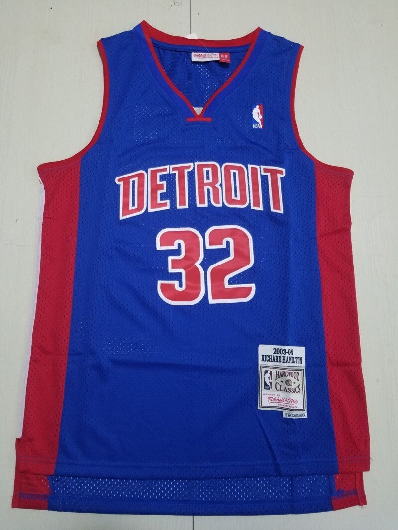 Detroit Pistons #32 Richard Hamilton Pistons 32 Blue s-xxl Style 2 Basketball Jersey basketball jersey product view 1