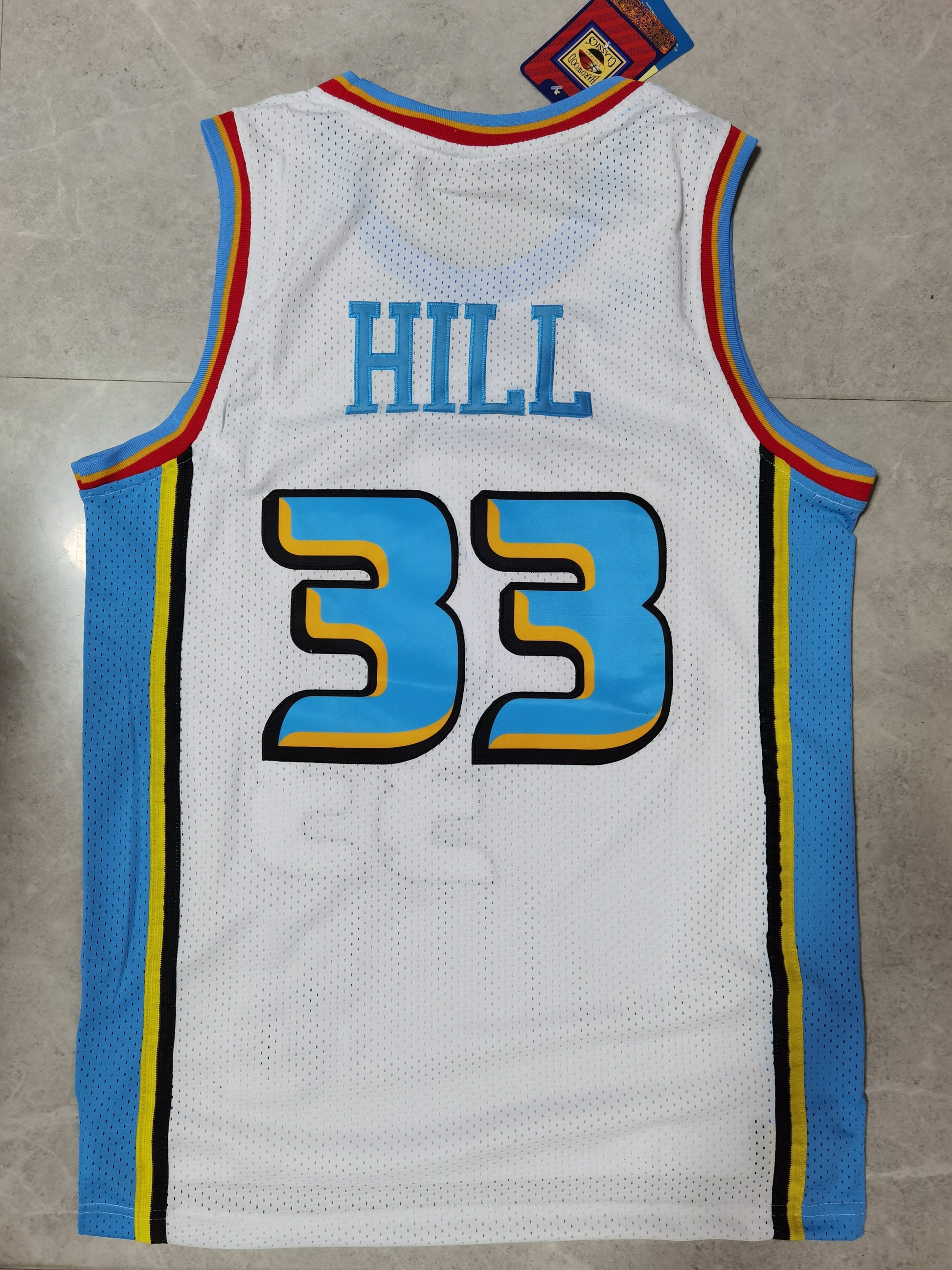 Detroit Pistons #33 Grant Hill Pistons 33 # White Retro Jersey Style 1 Basketball Jersey basketball jersey product view 1