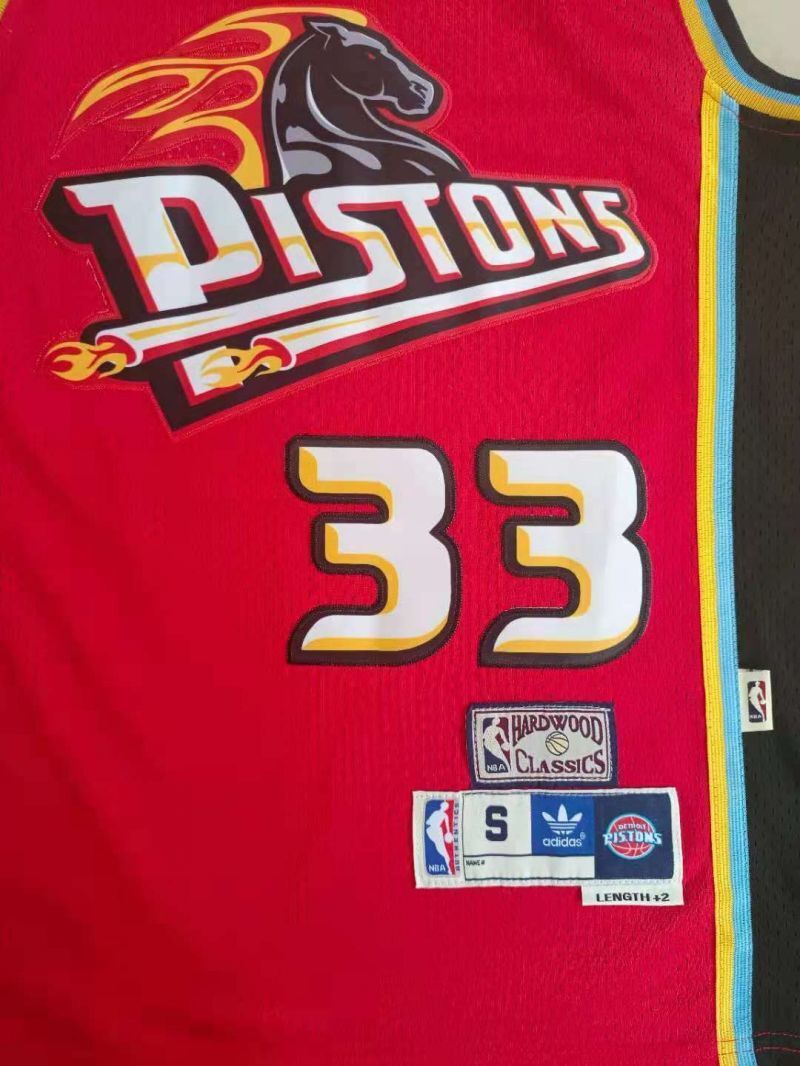Detroit Pistons #33 Grant Hill Pistons 33# Red Hill Retro Jersey Style 3 Basketball Jersey basketball jersey product view 1