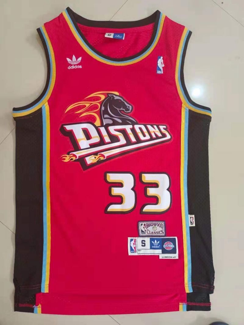 Detroit Pistons #33 Grant Hill Pistons 33# Red Hill Retro Jersey Style 4 Basketball Jersey basketball jersey product view 1