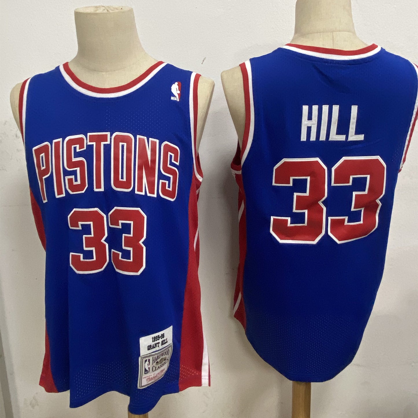 Detroit Pistons #33 Hill Style 1 Basketball Jersey basketball jersey product view 1