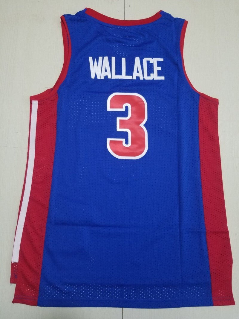 Detroit Pistons #3 Ben Wallace Pistons 3 Blue s-xxl Style 1 Basketball Jersey basketball jersey product view 1