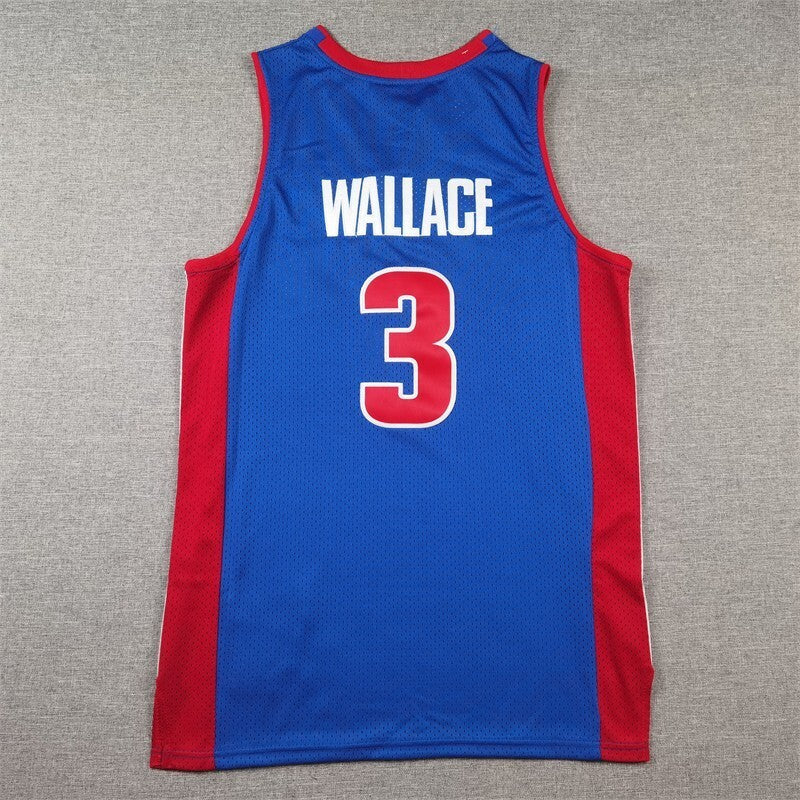 Detroit Pistons #3 Ben Wallace Pistons 3 Retro Blue s-xxl Style 1 Basketball Jersey basketball jersey product view 1