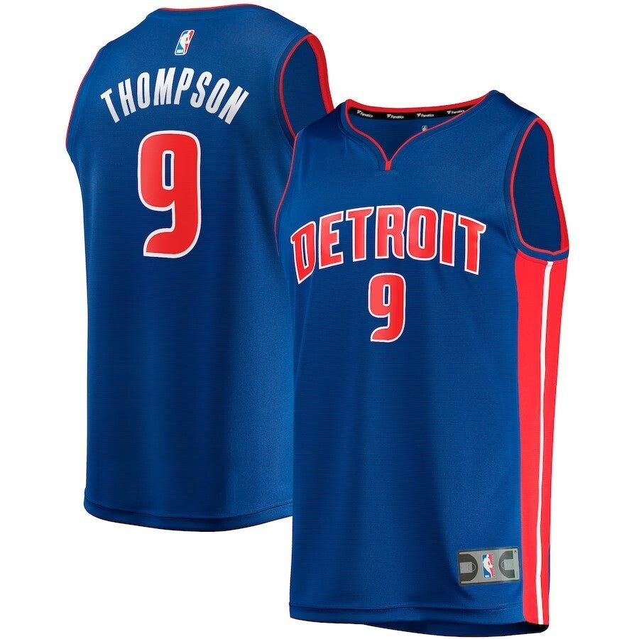Detroit Pistons #9 Ausar Thompson 2023 NBA Draft First Round Pick Fast Break Replica Jersey - Icon Edition - Royal basketball jersey product view 1