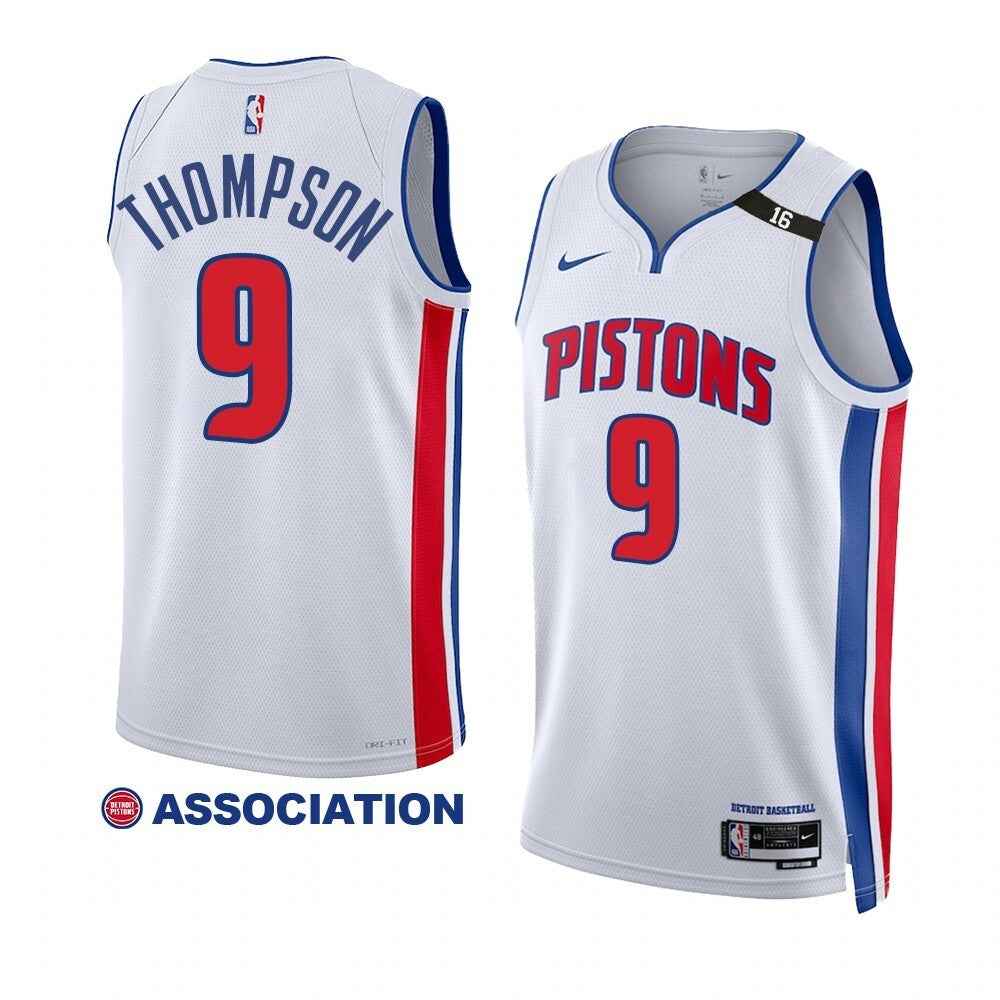 Detroit Pistons #9 Ausar Thompson 2023 NBA Draft Men White Jersey 2022-2023 Association Edition basketball jersey product view 1
