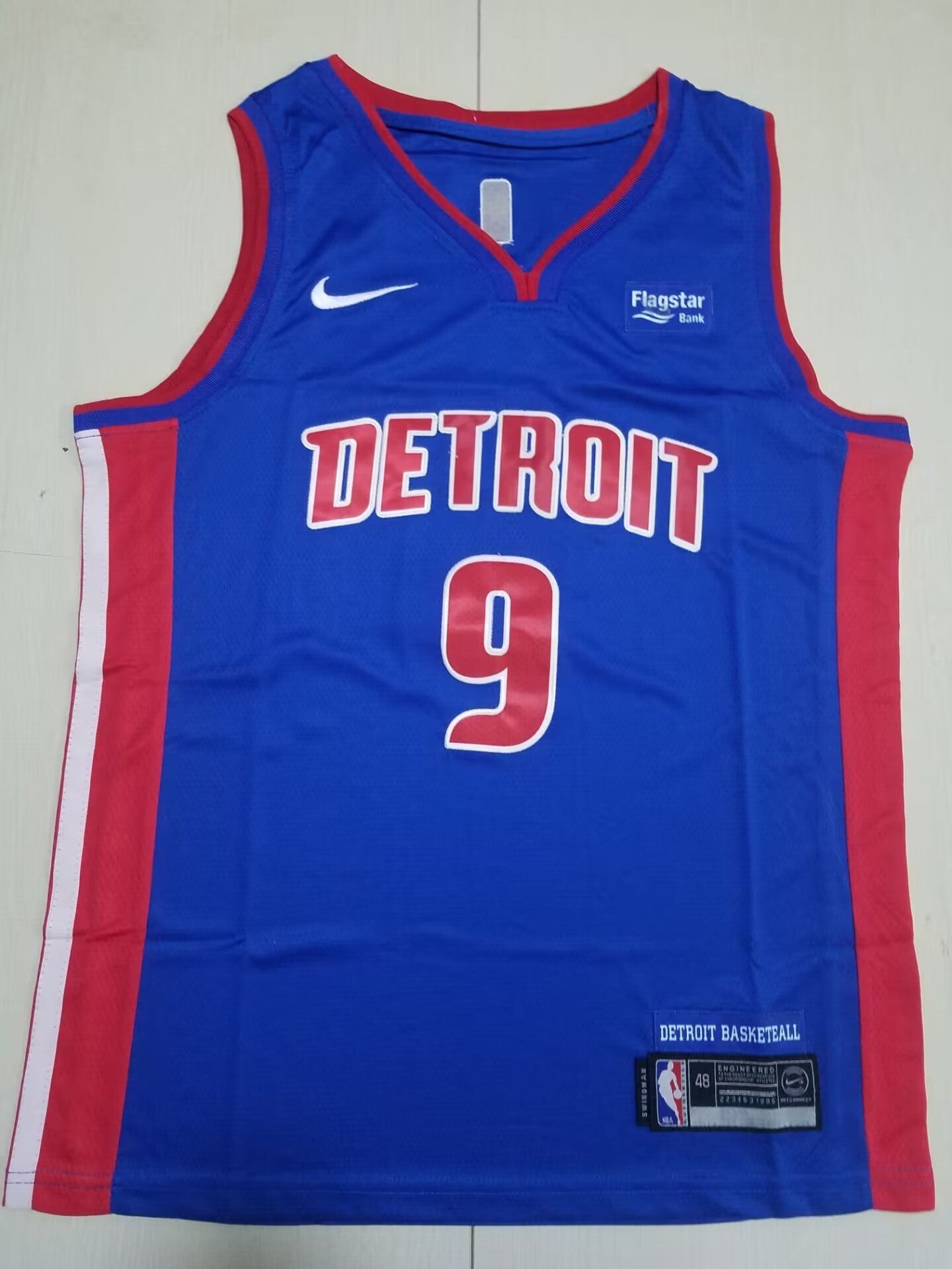 Detroit Pistons #9 Ausar Thompson Pistons 9 Blue S-XXL Style 2 Basketball Jersey basketball jersey product view 1