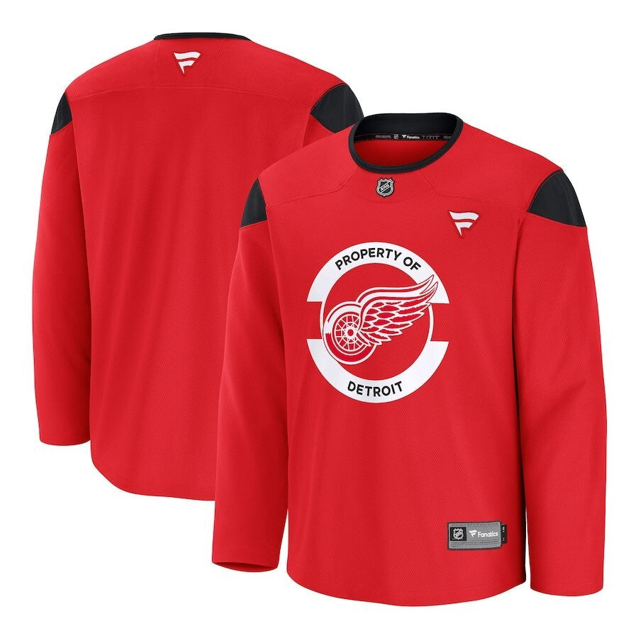 Detroit Red Wings Fanatics Home Practice Jersey - Red Hockey Jersey hockey jersey product view 1