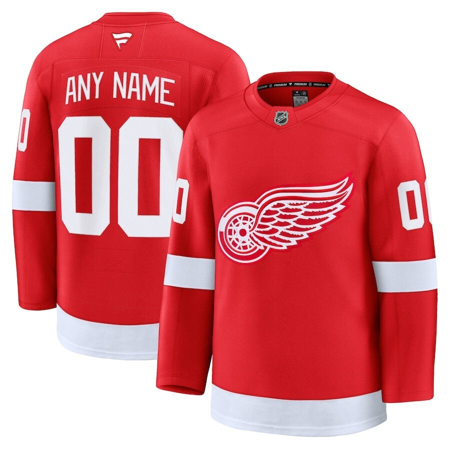 Detroit Red Wings Fanatics Home Premium Custom Jersey - Red Hockey Jersey hockey jersey product view 1