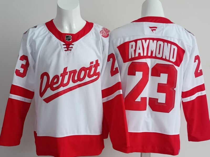 Detroit Red Wings #23 Lucas Raymond Red Wings Style 1 Hockey Jersey hockey jersey product view 1