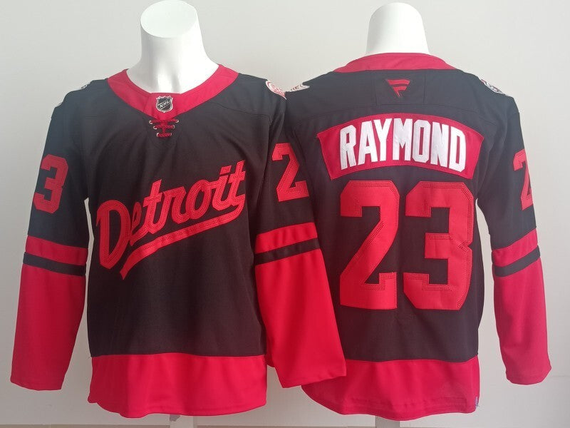 Detroit Red Wings #23 Lucas Raymond Red Wings Style 2 Hockey Jersey hockey jersey product view 1