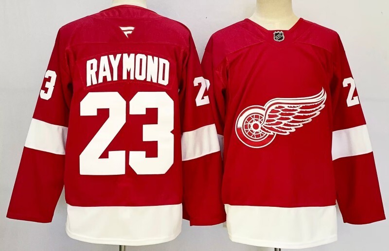 Detroit Red Wings #23 Lucas Raymond Style 2 Hockey Jersey hockey jersey product view 1