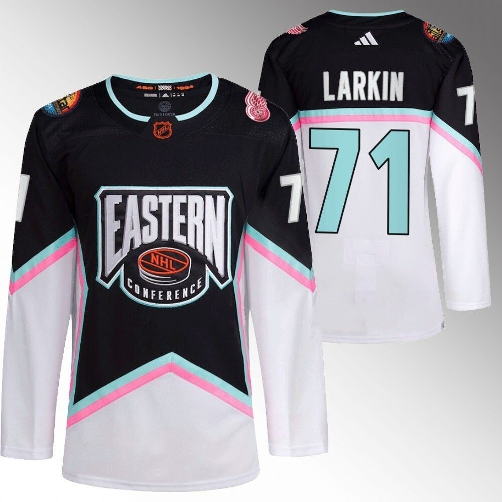 Detroit Red Wings #71 Dylan Larkin 2023 NHL All-Star Black Eastern Conference Jersey Hockey Jersey hockey jersey product view 1