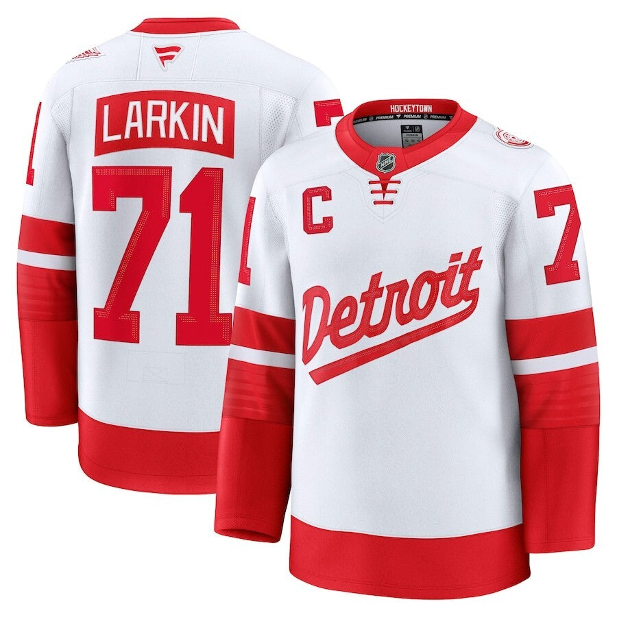 Detroit Red Wings #71 Dylan Larkin 2025 NHL Stadium Series Premium Player Jersey - White Hockey Jersey hockey jersey product view 1