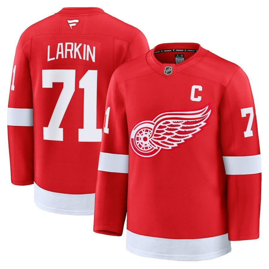 Detroit Red Wings #71 Dylan Larkin Home Premium Jersey - Red Hockey Jersey hockey jersey product view 1