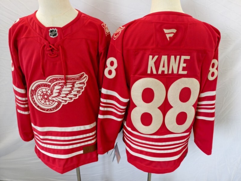 Detroit Red Wings #88 Patrick Kane Red Wings 100 Hockey Jersey hockey jersey product view 1