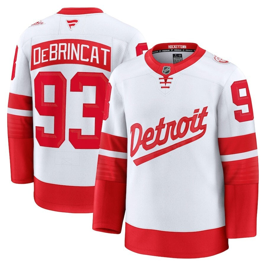 Detroit Red Wings #93 Alex DeBrincat 2025 NHL Stadium Series Premium Player Jersey - White hockey jersey product view 1