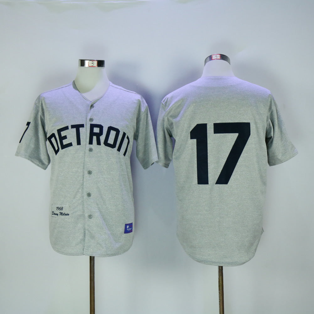 Detroit Tigers #17 Tigers 17 Hemp Gray Retro Baseball Jersey baseball jersey product view 1