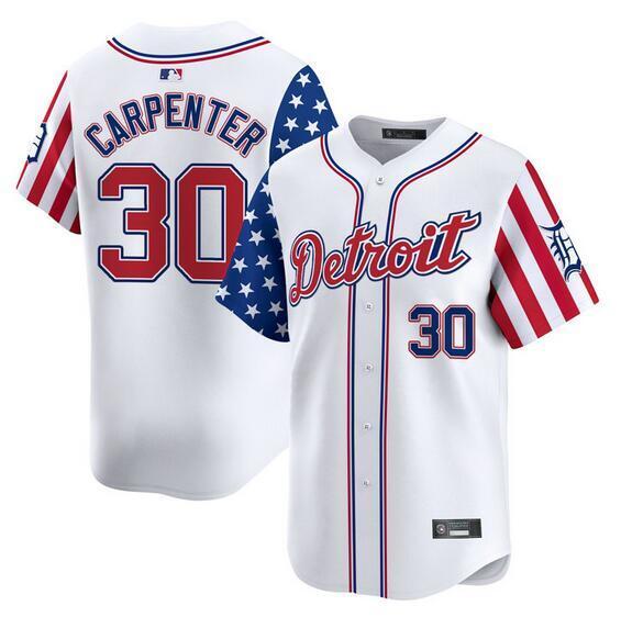 Detroit Tigers #30 Kerry Carpenter White 2025 Independence Day Vapor Baseball Jersey baseball jersey product view 1