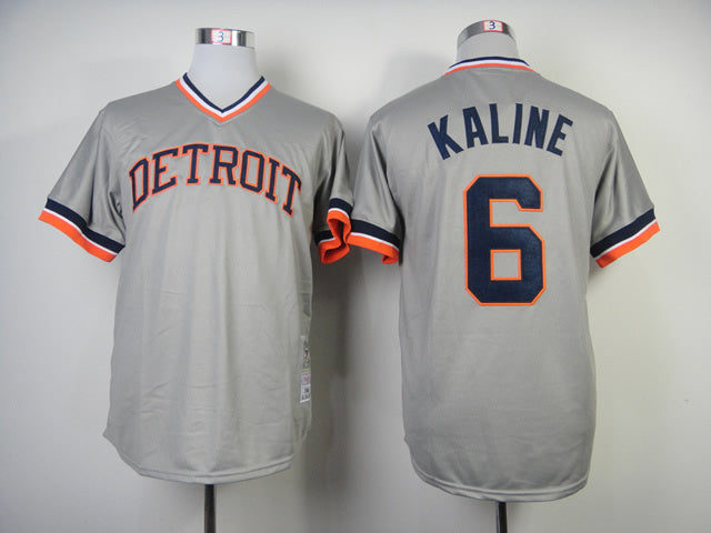 Detroit Tigers #6 Al Kaline Tigers 6# Gray Retro 1984 Baseball Jersey baseball jersey product view 1