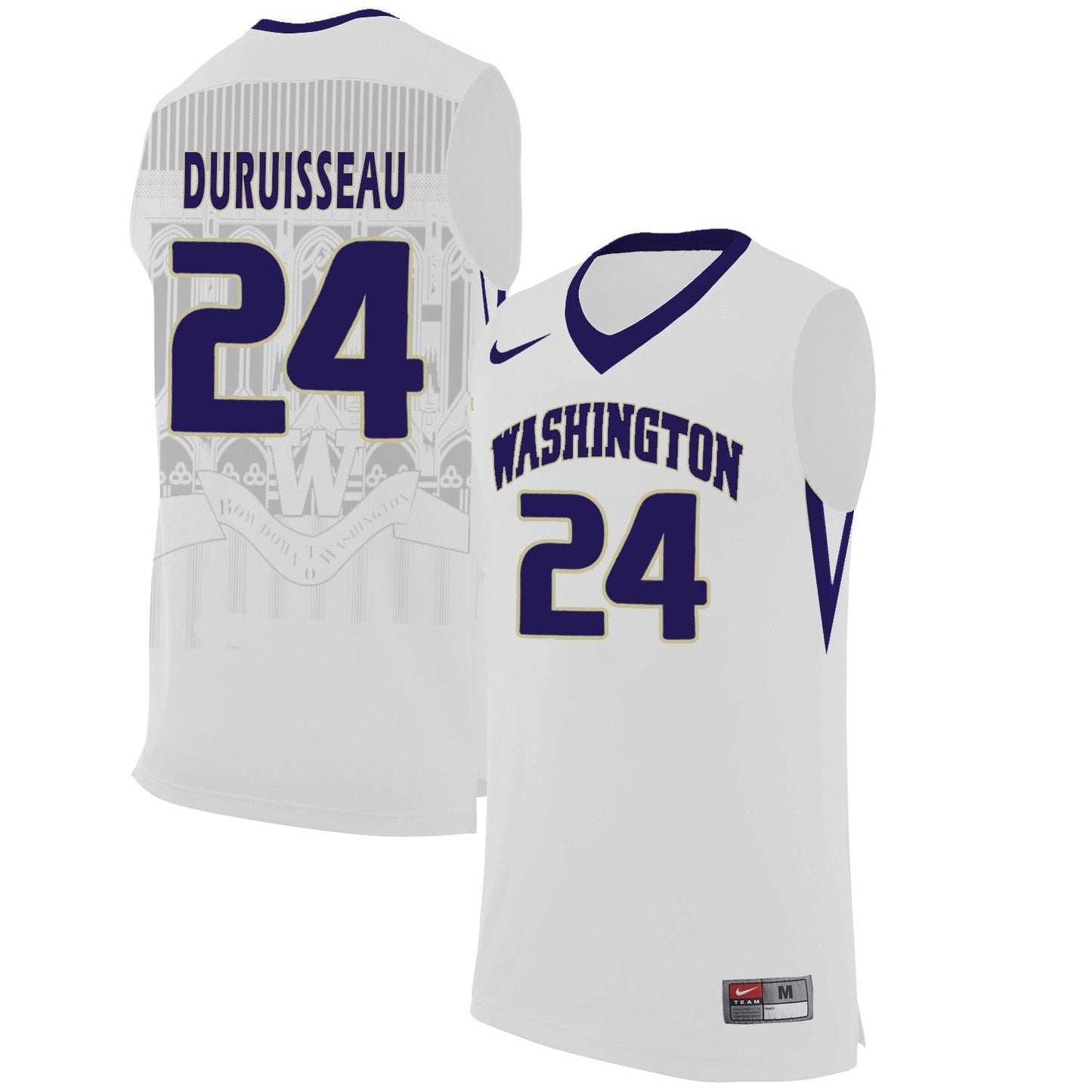 Devenir Duruisseau 24 White College Football Jersey football jersey product view 1