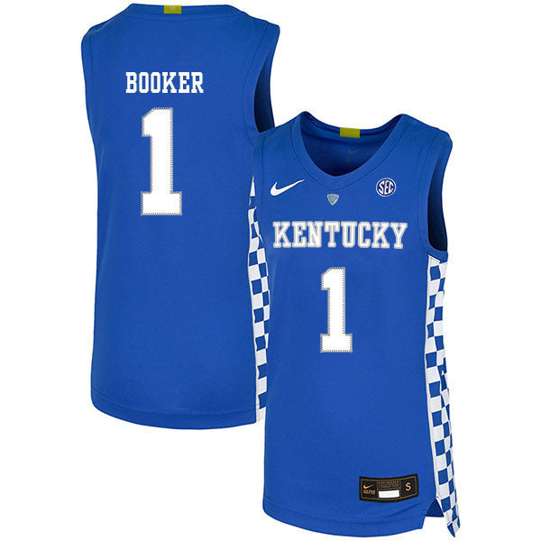 Devin Booker 1 Blue College Football Jersey football jersey product view 1