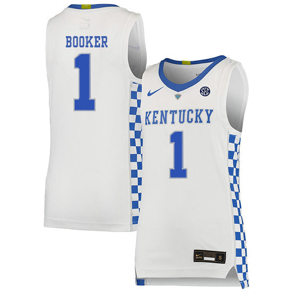 Devin Booker 1 White College Football Jersey football jersey product view 1