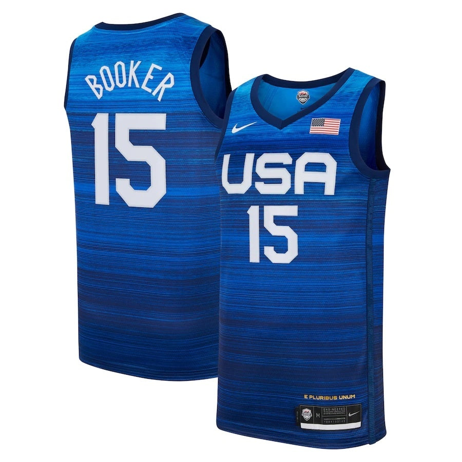 Devin Booker USA Basketball 2020 Summer Olympics Player Jersey - Navy Style 1 Basketball Jersey basketball jersey product view 1
