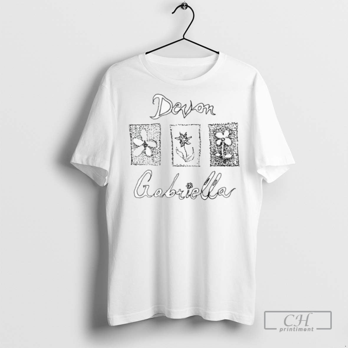 Devon Gabriella Flower Stamp T Shirts Unisex T-shirt, Sweatshirt, Hoodie, Long Sleeve Tee - T-Shirt, Sweatshirt, Hoodie