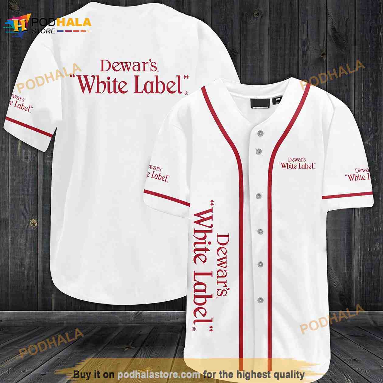 Dewar’s White Label All Over Print Unisex 3D Baseball Jersey baseball jersey product view 1